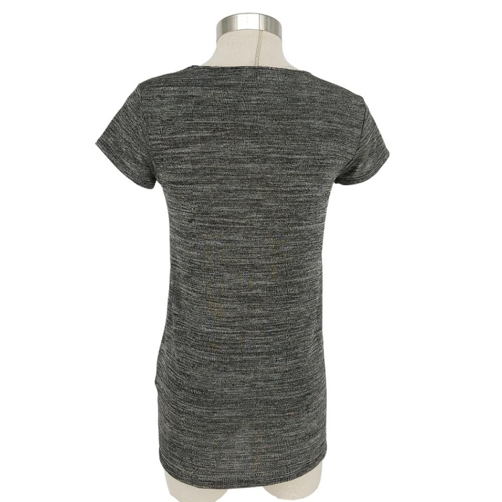 Vince Tee Shirt Gray Marled Short Sleeve Scoop Neck Lightweight Top - Picture 3 of 6
